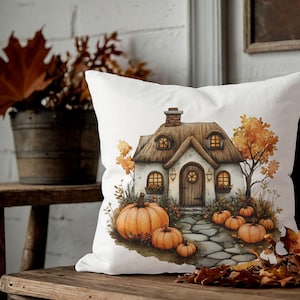 Pompoen kussensloop, rustieke boerderij herfstdecor, herfst gezellige huisstyling, pompoen kussensloop, Thanksgiving-cadeaus, pompoen woondecoratie