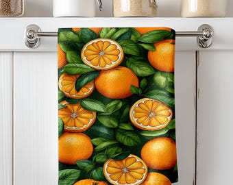Orange Fruit keukentheedoek: Scandinavische katoenen theedoek