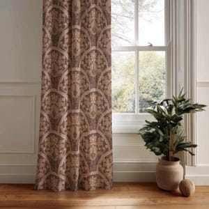 Brown Snakeskin Pattern Curtain Panel, Exotic Animal Print Window Drapes, Safari Home Decor