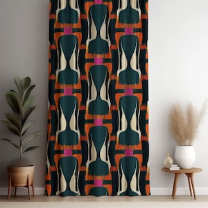 Bunte Ikat Tribal ethnischen Muster Vorhang Panel, Bold Abstrakt gedruckt drapieren für Wohnzimmer, Schlafzimmer, Boho Fenster drapierung Dekor