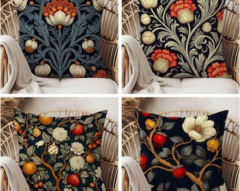 William Morris Style Throw Pillow, Floral Home Decor
