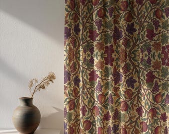Pomegranate Floral Curtain Panel – William Morris Botanical Style