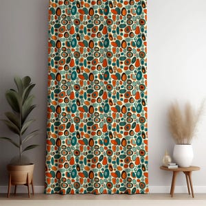 Modern Geometric Pattern Curtain, Modern Window Drapes, Chic Curtain Panels, Living Room Decor, Window Covering, Window Curtain, Home Decor