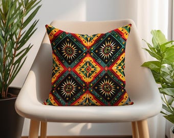 Funda de cojín con estampado africano, decoración étnica para el hogar