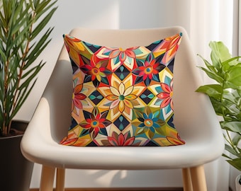 Funda de almohada con estampado floral africano, decoración boho para el hogar