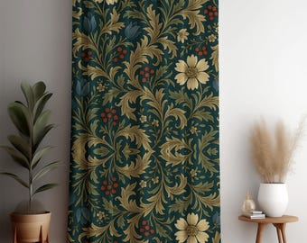 Pannello per tenda floreale in stile William Morris, Berry Botanical Arts & Crafts