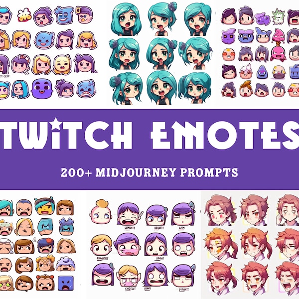 200+ Twitch Emotes Midjourney Prompts, AI Art, Midjourney Prompt, Midjourney AI Art, Learn Midjourney, Digital Art, AI Generate Print