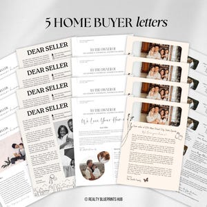 First Time Home Buyer Letters to Sellers | Proven Real Estate Strategy | Modern Home Buyer Offer Letter | Customizable Home Purchase | RBH0