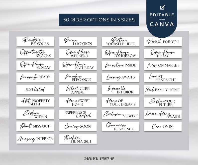 50 Real Estate Yard Sign Riders: Custom Realtor Marketing (digital ...