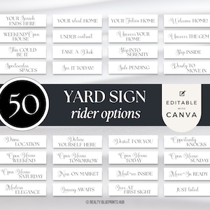 50 Real Estate Rider Options,For Sale Yard Sign Rider,Real Estate Marketing,Custom Sale Sign,Realtor Sign,Sign Rider,Realtor Branding,RBH3