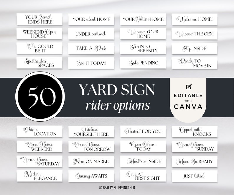 Unique S Sign Riders 50 Real Estate Yard Sign Riders: Custom Realtor Marketing (digital ...