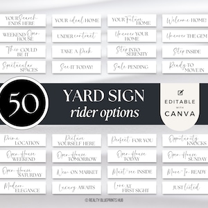 50 Real Estate Rider Options,For Sale Yard Sign Rider,Real Estate Marketing,Custom Sale Sign,Realtor Sign,Sign Rider,Realtor Branding,RBH2