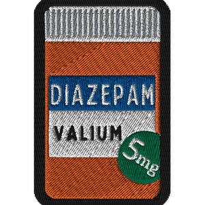 DIAZEPAM_VALIUM || Gestickter Aufnäher / Patch (aufbügeln/aufnähen)