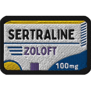 SERTRALINE _ ZOLOFT (100mg) || Embroidered patch (iron on/sew on)