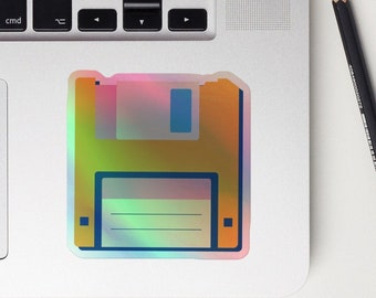 RETRO _ FLOPPY _ DISC || Holographic sticker