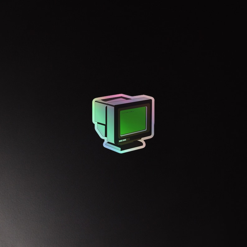 RETRO _ COMPUTER || Holographic Sticker - Etsy