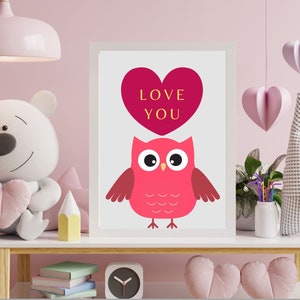 Digital Poster, Printable Art, Owl Poster