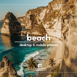 10 Beach Lightroom Presets | Desktop And Mobile | Vacation Presets | Holiday Presets | Travel Presets | Beach Presets