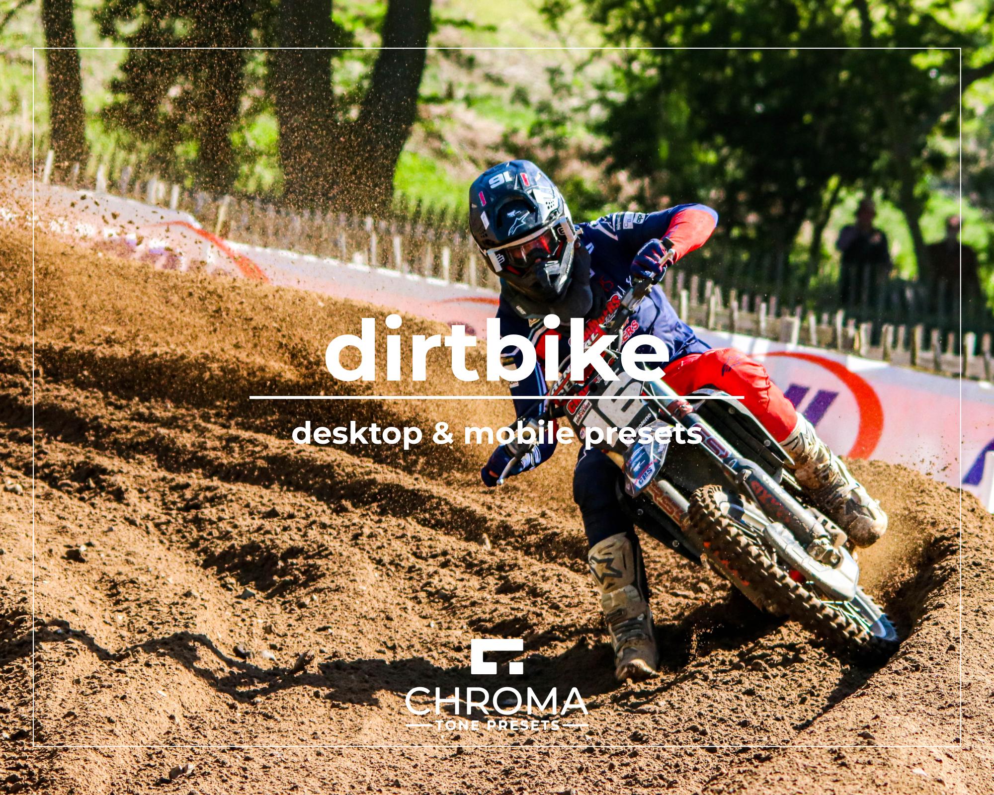 10 Dynamic Dirt Bike Lightroom Presets | Desktop & Mobile | Motocross Presets | Action Sports Photography