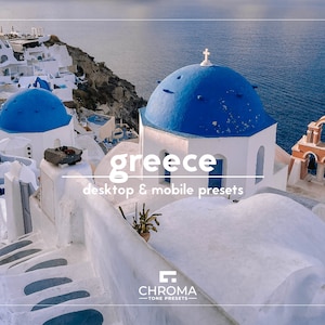 10 Greece Lightroom Presets | Desktop And Mobile | Santorini Presets | Vacation Presets | Island Presets
