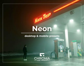 10 Neon Lightroom Presets | Desktop And Mobile | Vibrant Presets | Cyberpunk Presets | Nightlife Presets