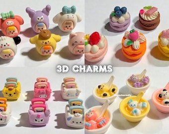 1PC Kawaii 3D Large  Charms