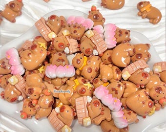 Wholesale Capybara Decoden Supplies, Cute  Resin Charms, Flatback Decoden charms, Hair Accessorie charms