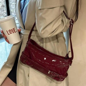 Bordeauxrote Ledertasche,Rote Leder Tote Kleine Größe,Leder Sling Tasche Schultertasche,LedertascheTop Griff Tasche,Geburtstagsgeschenk,handgefertigte Ledertasche