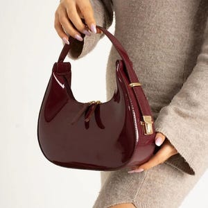 Claret rote Handtasche, Burgund Handtasche, Tasche, Tragetasche, weiße Handtasche, schwarze Handtasche, Handtasche, Bordeauxrot Tasche, Burgunder Tasche