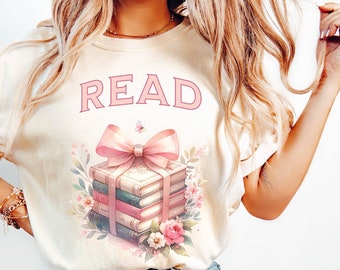 Coquette Reading Shirt, Reading Teacher Shirt, Librarian Shirt, Coquette Teacher Shirt, English Teacher Shirt, Book Lover Shirt, Girlie Tee