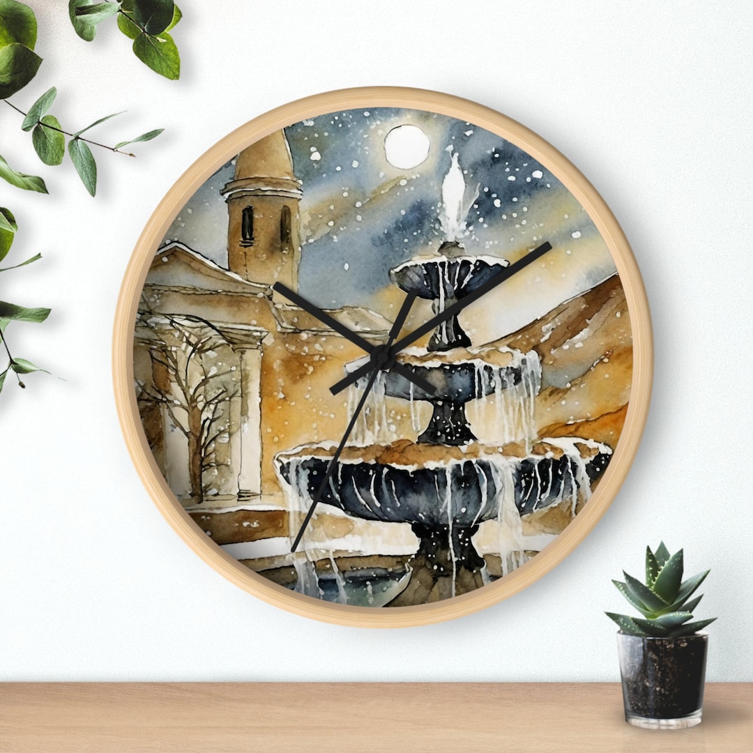 The Fountain Wall Clock - Etsy