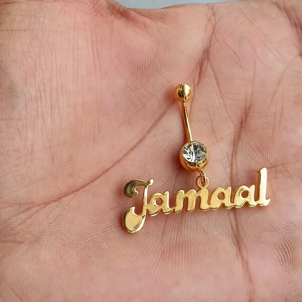 Custom Name Belly Ring: Personalized Zircon Navel Jewelry