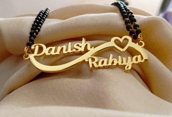 personalized Infinity couple name mangalsutra Necklace Names and Date Necklace Name Infinity Jewelry Infinity Jewelry Love Gift