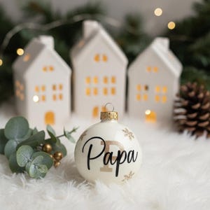 Personalized Christmas baubles with name – personalized glass Christmas tree ornament with gift box | Ø 6 or 8 cm - Christmas tree bauble image 6
