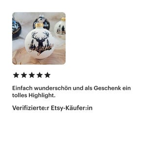 Weihnachtskugeln personalisiert mit Name + Motiv - Ø 8 cm– personalisierte Christbaumanhänger aus Glas mit Wunschname und Geschenkkarton 画像 9