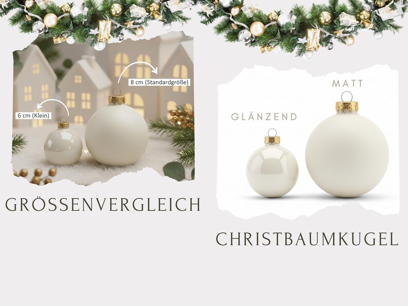 Weihnachtskugeln personalisiert für Kinder – Christbaumanhänger aus Glas mit Rentier und Name - Ø 8 cm mit Geschenkkarton bild 9