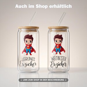 Erzieherin Geschenk, Trinkglas als Abschiedsgeschenk für Erzieherin, KIGA Geschenk, Glas Geschenk für Erzieherin zum Abschied imagem 12