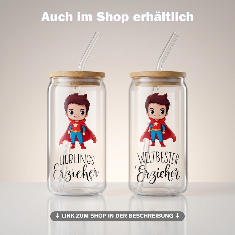 Erzieherin Geschenk, Trinkglas als Abschiedsgeschenk für Erzieherin, KIGA Geschenk, Glas Geschenk für Erzieherin zum Abschied imagem 12
