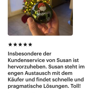 Weihnachtskugeln personalisiert – Christbaumkugel mit Wichtel aus Glas - grün, Ø 8 cm mit Geschenkkarton, Geschenk für Tante und Onkel Bild 8
