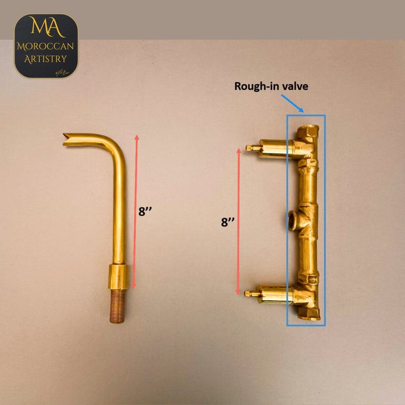 Unlacquered Brass Wall Mounted Bathroom Faucet With Curved Spout Wall Mounted Bathtub Faucet image 9