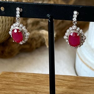 Ruby earrings 925 silver
