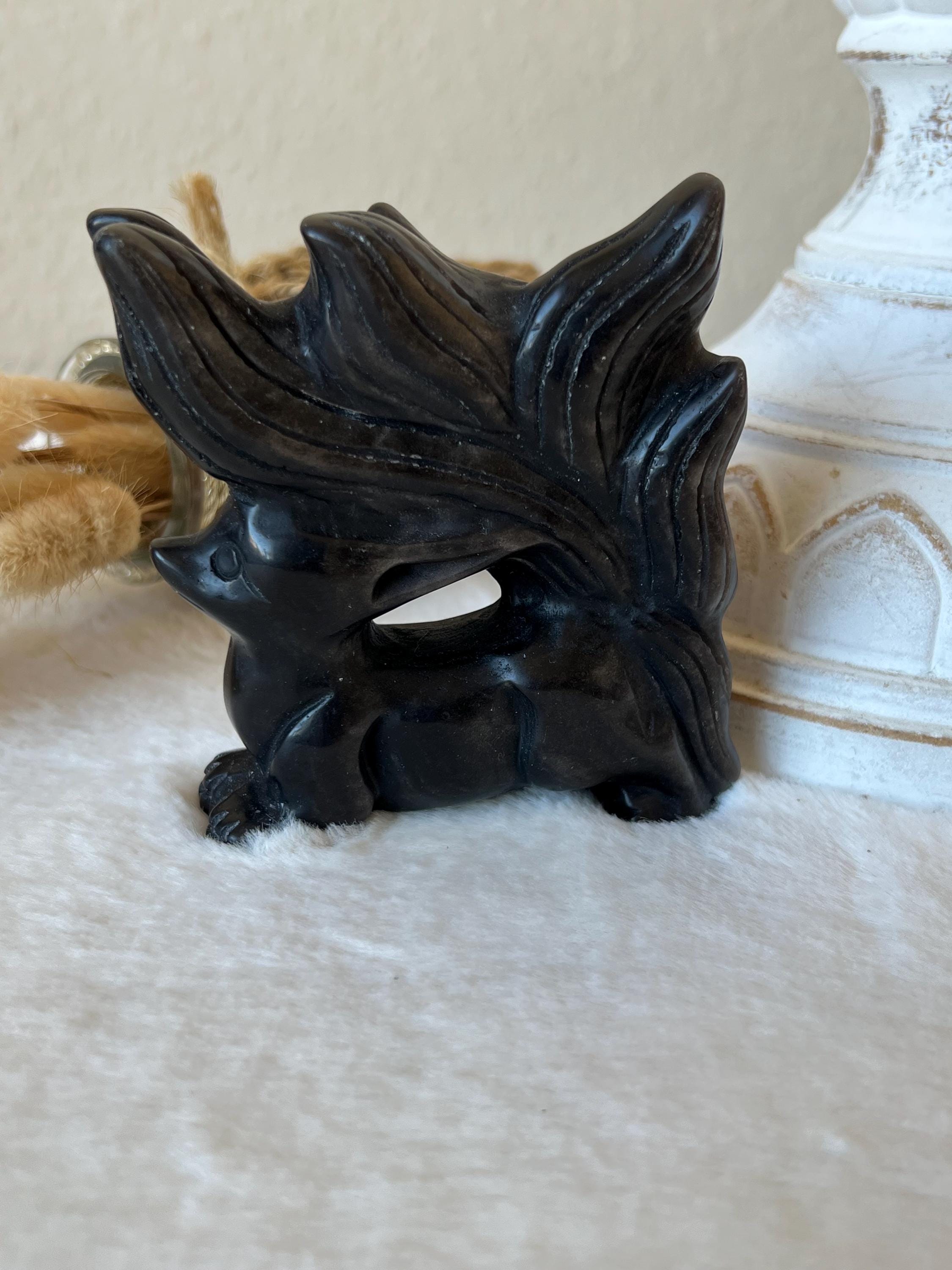 シルバーシャインオブシディアン九尾狐 - Etsy 日本