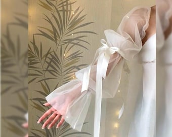 Puff Bridal Sleeves. Bridal Bishop Removable Sleeves. Detachable Sleeves. Removable Dress Sleeves. Custom Sleeves.