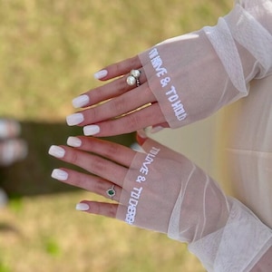 Bicep Wedding Sleeves Detachable, Embroidered Fingerless Bridal Bicep Long Sleeves, Removeable Off Shoulder, Removable Tulle Wedding Sleeves