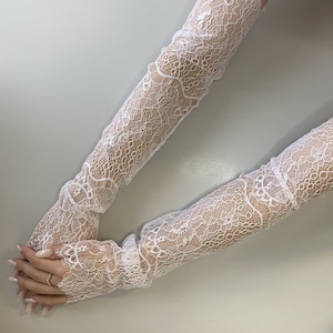 Long Lace Wedding Sleeves, Detachable Lace Wedding Sleeves, Fingerless Lace Bridal Sleeves, Bridal Gloves, Detachable Sleeves For Wedding