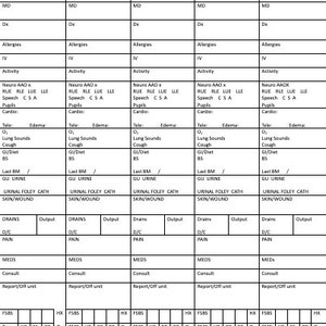 5 Patient Report Sheet