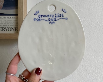 Wandbehang mit Einkaufsliste | Handgefertigte Keramik