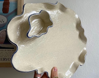 Oyster Plate With Mignonette/Lemon Holder | Pre Order | Tableware