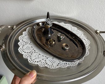 Schmuckschale aus Chrom | Handgefertigte Keramik