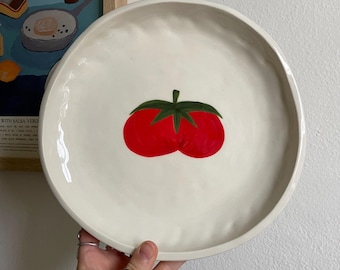 Tomaten-Servierschale | Handgefertigte Keramik | Geschirr